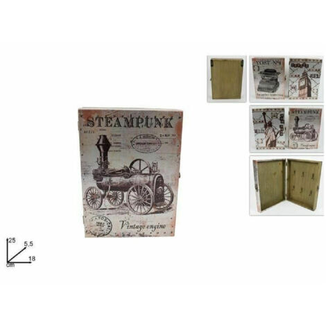 TrAdE Shop Traesio - Cassetta Portachiavi Porta Chiavi Fantasia Vintage In Legno Arredamento Casa -