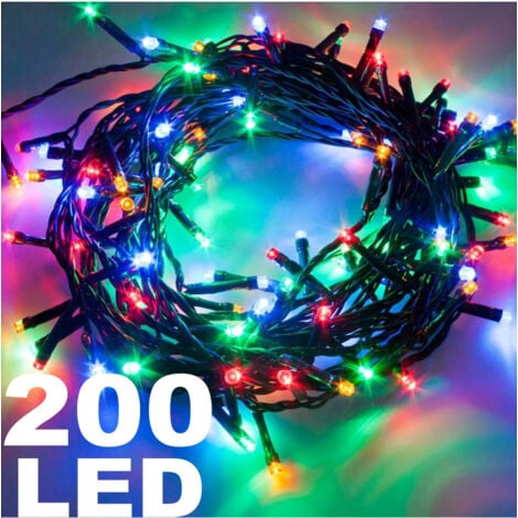 TrAdE Shop Traesio - Catena Luminosa 200 Luci Led Lucciole Multicolor Rgb Con Controller 8 Funzioni -