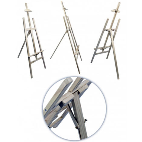 TrAdE Shop Traesio - Cavalletto Artistico Supporto Per Pittura Tela Pieghevole Legno 120cm Disegno -