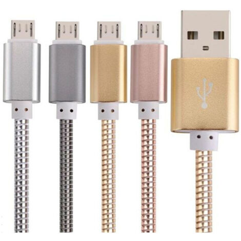 TrAdE Shop Traesio - Cavo In Acciaio Ricarica Trasferimento Dati Smartphone Android Pc Usb Resistente -