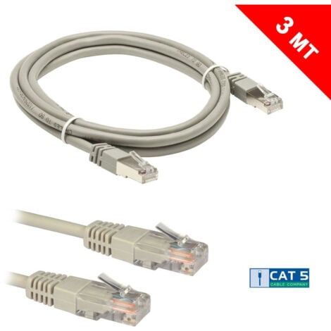 TrAdE Shop Traesio - Cavo Prolunga Di Rete Lan Ethernet Plug Rj45 Da 3mt Per Computer Pc Casa Ufficio -