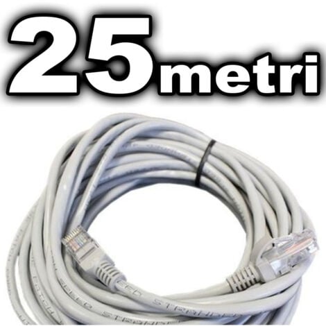 TrAdE Shop Traesio - Cavo Rete Ethernet Utp Cat5e Lan Rj45 8p8k Prolunga Network Internet Filo 25 Mt -