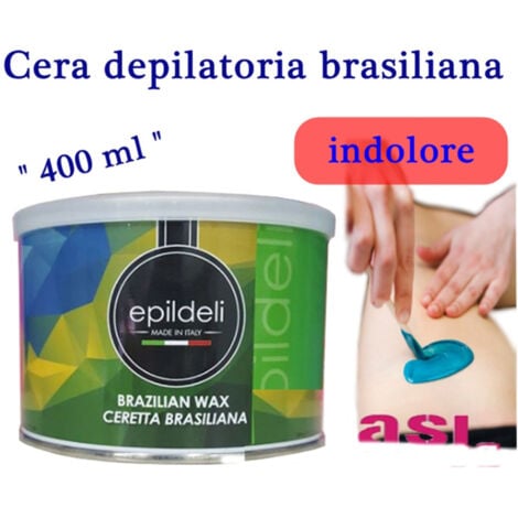 TrAdE Shop Traesio - Cera Ceretta Depilatoria Liposolubile Brasiliana In Barattolo 400 Gr Clorofilla -