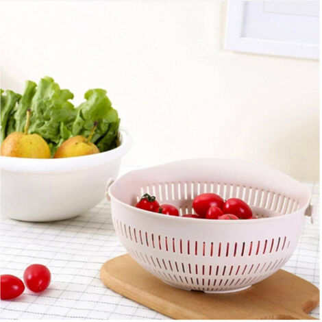 Trade Shop Traesio - Cestello Rosa Per Lavaggio Verdure Frutta Dim. 25.5x10.5 Cm Accessori Cucina -