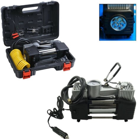 TrAdE Shop Traesio - Compressore 2 Cilindri 12v 85lt 150psi Auto Moto Torcia Viaggio Casa + Valigetta -
