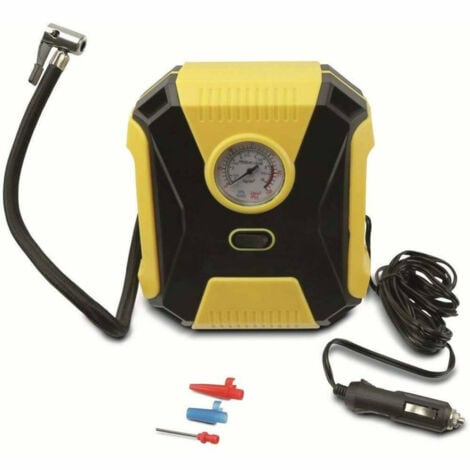 TrAdE Shop Traesio - Compressore Aria Auto Portatile 12v 150 Psi Ruote Auto Portatile 3 Beccucci -