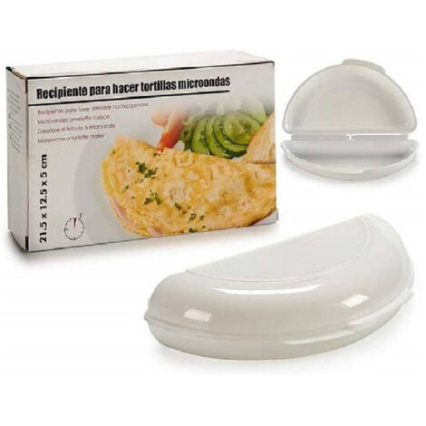TrAdE Shop Traesio - Contenitore Plastica Cuoci Frittata Per Microonde 12,5x21,5x5cm Cuocere Recipiente -