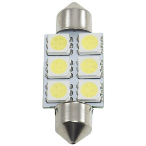 TrAdE Shop Traesio - Coppia Lampadina Siluro A Led Smd 5050 3.9mm Ricambio Luci Interrne Per Auto 12v -