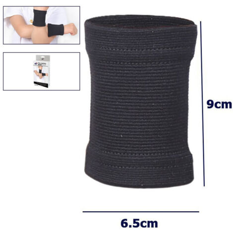 TrAdE Shop Traesio - Coppia Polsiera Elastiche Supporto Per Polso Bambini Anallergico Protezione Nero -