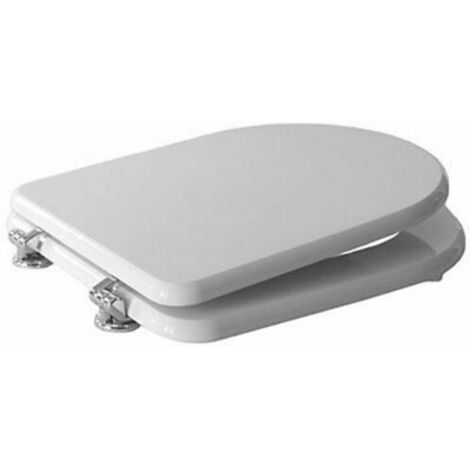 TrAdE Shop Traesio - Copriwater Copri Water Sedile Wc Bagno Legno Mdf Bianco Grande 45x37 Forma A U - 3,5