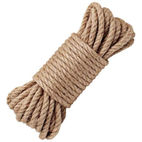TrAdE Shop Traesio - Corda Fune Canapa Multiuso Intrecciata Giardino Lunghezza 10m Diam 6mm -