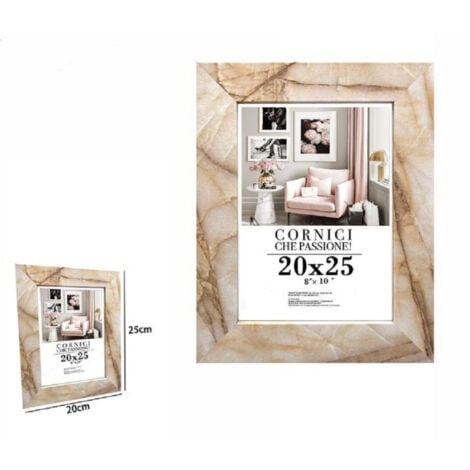 TrAdE Shop Traesio - Cornice Foto Portafoto Quadri Tele Poster 20 X 25 Cm Modello Effetto Marmo 71662 -