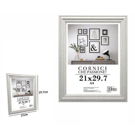 TrAdE Shop Traesio - Cornice Fotografie Quadri Tele Poster Portafoto 21 X 29.7cm Modello Silver 71619 -