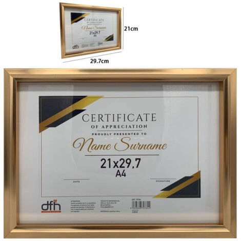 TrAdE Shop Traesio - Cornice Oro Per Foto Quadri Tele Dimensioni A4 20 X 30 Cm Stile Retrò In Legno -