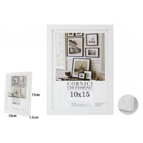 TrAdE Shop Traesio - Cornice Per Foto Fotografie Quadri Tele Poster Portafoto 10 X 15 Cm Bianca 63145 -