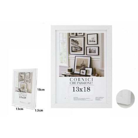 TrAdE Shop Traesio - Cornice Per Foto Fotografie Quadri Tele Poster Portafoto 13 X 18 Cm Bianca 63146 -