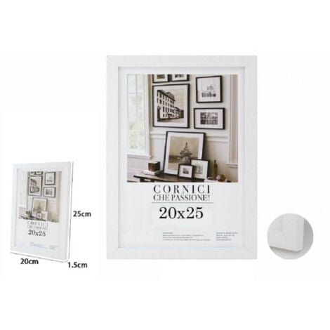 TrAdE Shop Traesio - Cornice Per Foto Fotografie Quadri Tele Poster Portafoto 20 X 25 Cm Bianca 63148 -