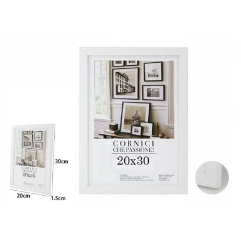 TrAdE Shop Traesio - Cornice Per Foto Fotografie Quadri Tele Poster Portafoto 20 X 30 Cm Bianca 63149 -