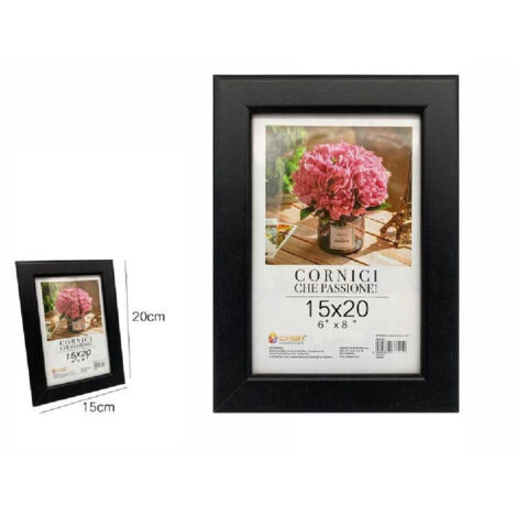 TrAdE Shop Traesio - Cornice Portafoto Porta Foto Fotografia 15 X 20 Cm 6"x8" Colore Nera 68651 -