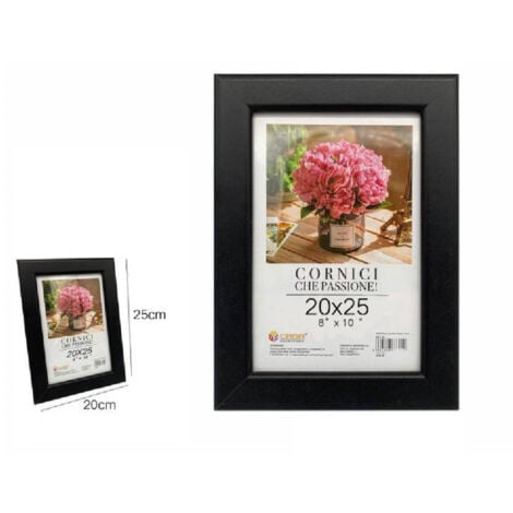 TrAdE Shop Traesio - Cornice Portafoto Porta Foto Fotografia 20 X 25 Cm 8"x10" Colore Nera 68652 -