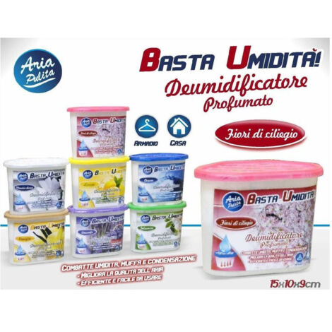 TrAdE Shop Traesio - Deumidificatore 220 Gr. Granuli Deumidificatore Aria Fragranza Fiori Di Ciliegio -