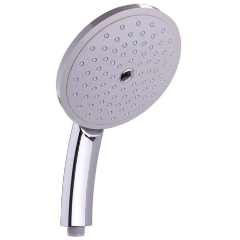 TrAdE Shop Traesio - Doccetta Per Doccia Universale Massage 15cm Tropical Manopola Soffione Silver -