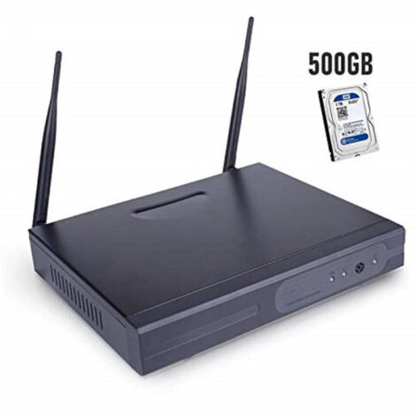 TrAdE Shop Traesio - Dvr Nvr 4 Canali Wireless Wifi Onvif Cloud Videoregistratore + Hard Disk 500gb