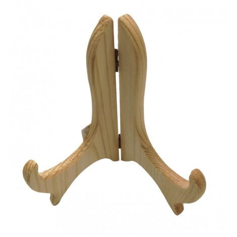TrAdE Shop Traesio - Espositore 14cm 6'' Legno Chiaro Supporto Pieghevole Cavalletto Tavolo Gancio -