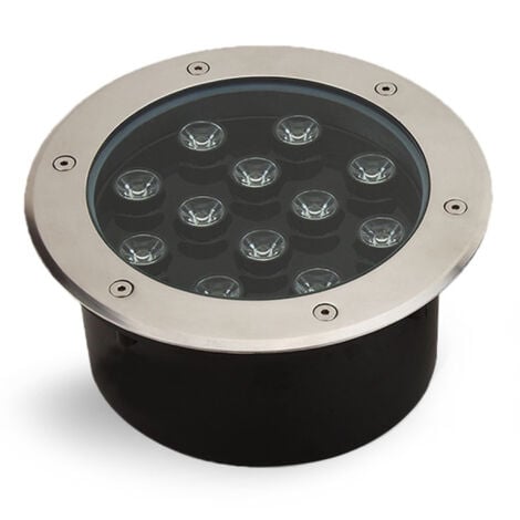 TrAdE Shop Traesio - Faretto 12w 12 Led Incasso Pavimento Faro Giardino Bianco Calpestabile Ip68 - -Bianco Freddo      -