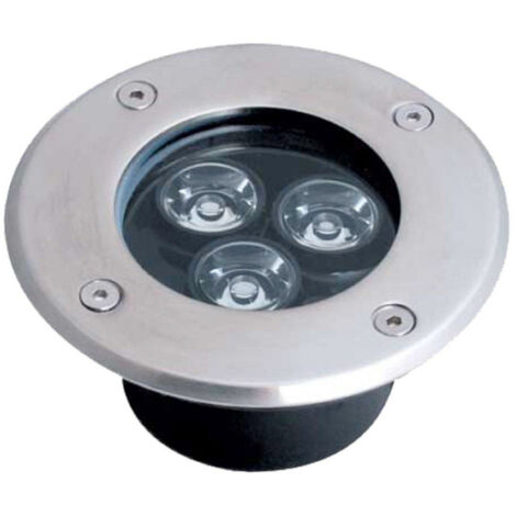 TrAdE Shop Traesio - Faretto 3w 3 Led Incasso Pavimento Faro Giardino Calpestabile Ip68 Segnapasso - -Bianco Caldo      -