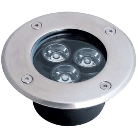 TrAdE Shop Traesio - Faretto 3w 3 Led Incasso Pavimento Faro Giardino Calpestabile Ip68 Segnapasso - -Bianco Freddo      -