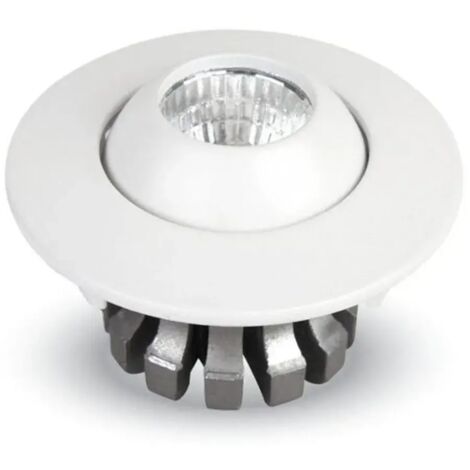 TrAdE Shop Traesio - Faretto 3w Orientabile Tondo Da Incasso Bianco Lucido Con Alette Per Cartongesso - -Bianco Freddo      -