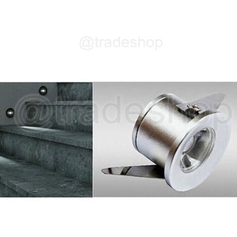 TrAdE Shop Traesio - Faretto Ad Incasso Segnapasso A Led 1w 220v Luce Fredda Calda Punto Luce Scale - -Bianco Freddo      -
