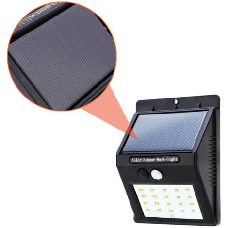 TrAdE Shop Traesio - Faretto Faro 20 Led Con Pannello Solare Sensore Di Movimento E Crepuscolare -