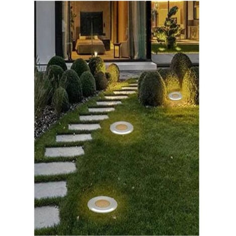 TrAdE Shop Traesio - Faretto Incasso Segnapasso 12v 1 Watt Luce 6500k 3000k 4000k Verde Blu Ip68 Es41 - -Bianco Caldo      -