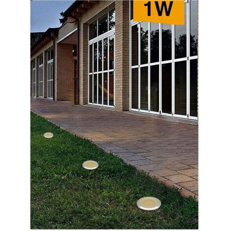 TrAdE Shop Traesio - Faretto Incasso Segnapasso 12v 1 Watt Luce 6500k 3000k 4000k Verde Blu Ip68 Es41 - -Bianco Naturale -