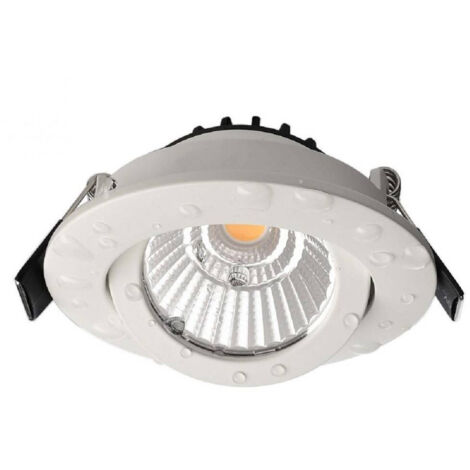 TrAdE Shop Traesio - Faretto Incasso Tondo Slim Luce Soffitto Box Doccia Led 8w Orientabile Dimmerabile - Bianco-Bianco Caldo -