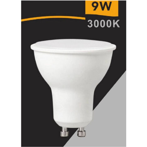TrAdE Shop Traesio - Faretto Lampadina Led 9 Watt Gu10 Luce Calda Naturale Fredda Opaco 220° Gu10-9w - -Bianco Caldo      -