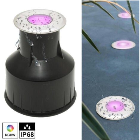 TrAdE Shop Traesio - Faretto Led 24v Rgbw Calpestabile Segnapassi Incasso Ip68 4 W Rgb 4000k Dmx Luci -