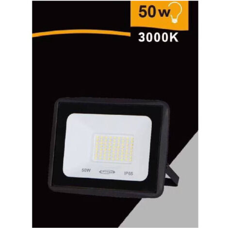 TrAdE Shop Traesio - Faretto Led Faro 50 Watt 4500 Lm Ip65 Nero Luce Calda Fredda Naturale Ek02-50w-n - -Bianco Caldo      -