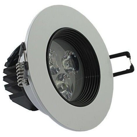 TrAdE Shop Traesio - Faretto Led Incasso A Molla Con Alette 3 5 7 9 12 15 18 W Cornice Telaio Bianco - -Bianco Freddo-3 Watt