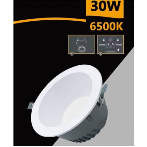 TrAdE Shop Traesio - Faretto Smd Led Da Incasso Rotondo 30w 3000lumen Luce Bianca 6500k 4000k Gl-ag30 - -Bianco Freddo      -