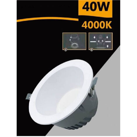 TrAdE Shop Traesio - Faretto Smd Led Da Incasso Rotondo 40 W 4000 Lm Luce Bianca 6500k 4000k Gl-ag40 - -Bianco Naturale -