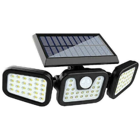TrAdE Shop Traesio - Faro Energia Solare Led Con Pannello Faretto Sensore Movimento 30w 74led Ta103 -