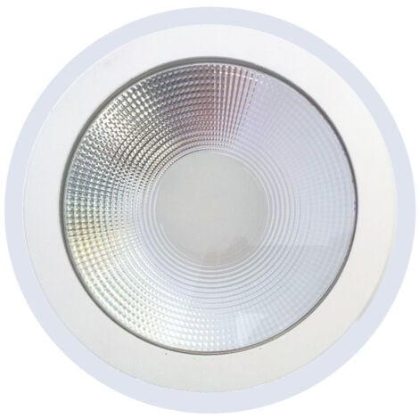 TrAdE Shop Traesio - Faro Faretto Pannello Ad Incasso A Led In Vetro Tondo 10 Watt Bianco Luce - -Bianco Caldo-10 Watt
