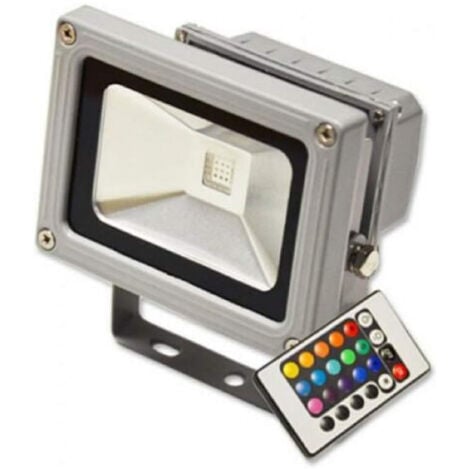 TrAdE Shop Traesio - Faro Faretto Rgb Led 10w Multicolor Colori Tenuta Stagna Uso Esterno Telecomando -