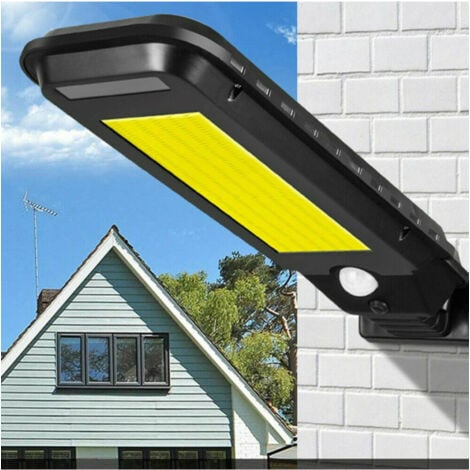 TrAdE Shop Traesio - Faro Lampione Stradale Pannello Solare Fotovoltaico Sensore 210 Led Cob T-210a -