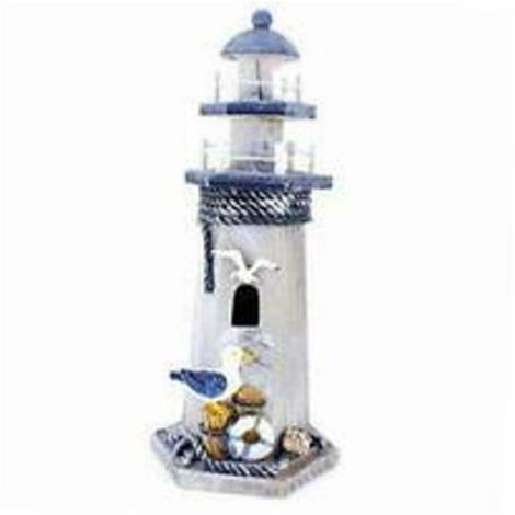 TrAdE Shop Traesio - Faro Lanterna Mare In Legno Decorazione Casa Ufficio Sea Style -