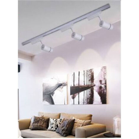 TrAdE Shop Traesio - Faro Proiettore Binario 30w Led Cob Luce 6500k 3000k 4000k F30w-07a Faretto Bianco - -Bianco Naturale -