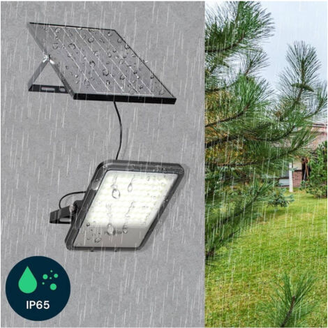 TrAdE Shop Traesio - Faro Solare Led 120 W Ip65 Sensore Crepuscolare Faretto Dimmerabile Telecomando -
